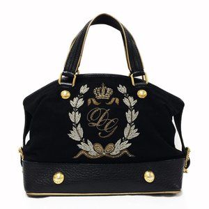 Vintage Dolce & Gabbana Black Embroidered Shoulder Bag